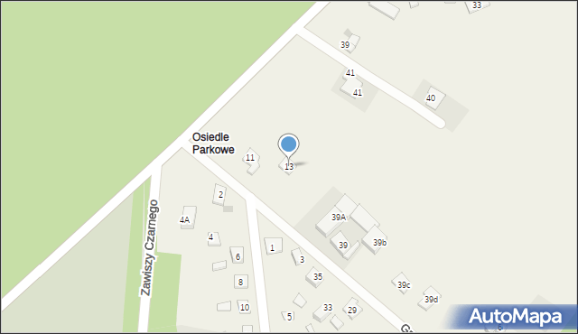 Nowa Wieś, Parkowa-Osiedle, 13, mapa Nowa Wieś
