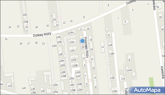 Nowa Wola, Pąsowej Róży, 13, mapa Nowa Wola