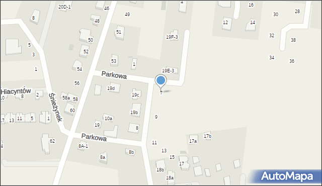 Nowe Bielice, Parkowa, 7, mapa Nowe Bielice