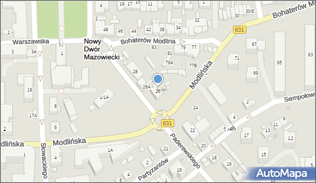 Nowy Dwór Mazowiecki, Paderewskiego Ignacego Jana, 26, mapa Nowy Dwór Mazowiecki