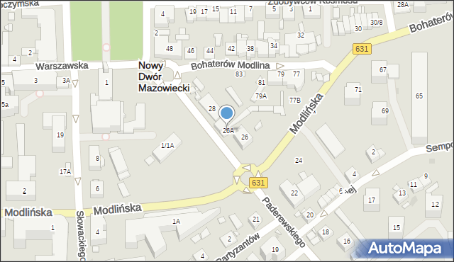 Nowy Dwór Mazowiecki, Paderewskiego Ignacego Jana, 26A, mapa Nowy Dwór Mazowiecki