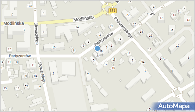 Nowy Dwór Mazowiecki, Partyzantów, 3D, mapa Nowy Dwór Mazowiecki