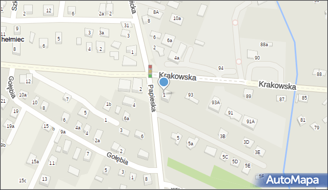 Nowy Sącz, Papieska, 1, mapa Nowego Sącza