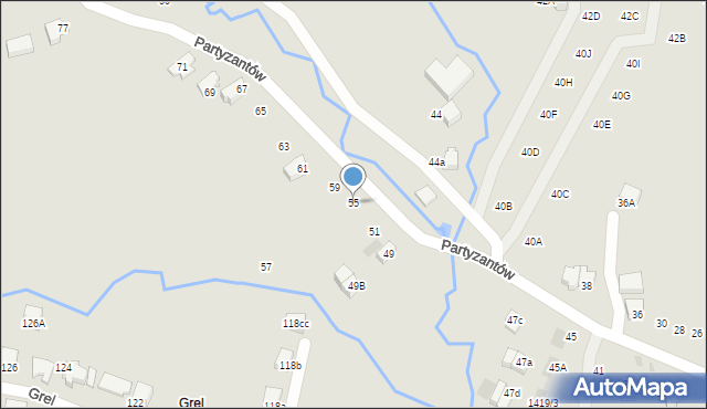 Nowy Targ, Partyzantów, 55, mapa Nowego Targu