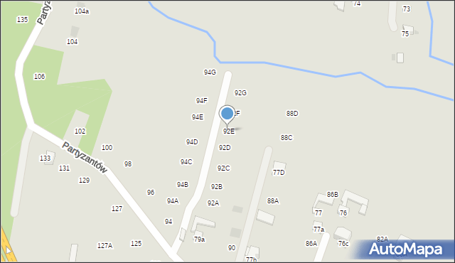 Nowy Targ, Partyzantów, 92E, mapa Nowego Targu