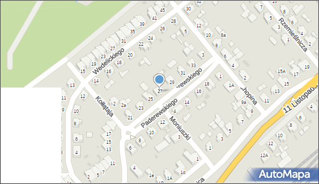Oborniki, Paderewskiego Ignacego Jana, 27, mapa Oborniki