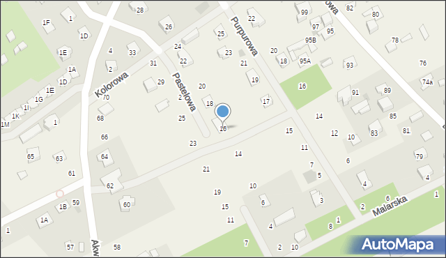 Odrano-Wola, Pastelowa, 16, mapa Odrano-Wola