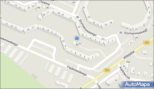 Oława, Paderewskiego Ignacego Jana, 6a, mapa Oława