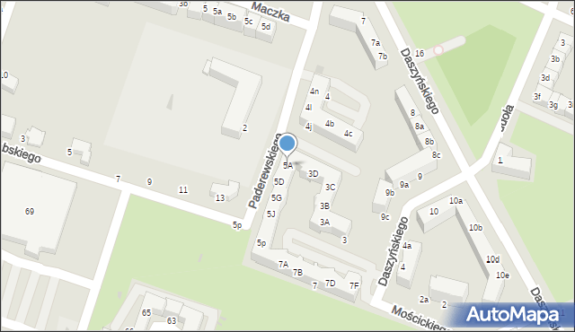 Oleśnica, Paderewskiego Ignacego Jana, 5A, mapa Oleśnica