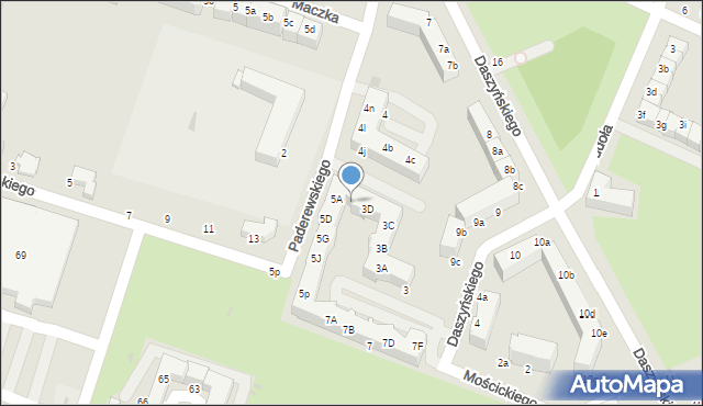 Oleśnica, Paderewskiego Ignacego Jana, 5B, mapa Oleśnica