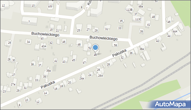 Olkusz, Pakuska, 49, mapa Olkusz