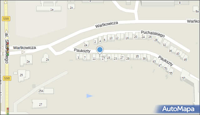 Olsztyn, Paukszty Eugeniusza, 15, mapa Olsztyna