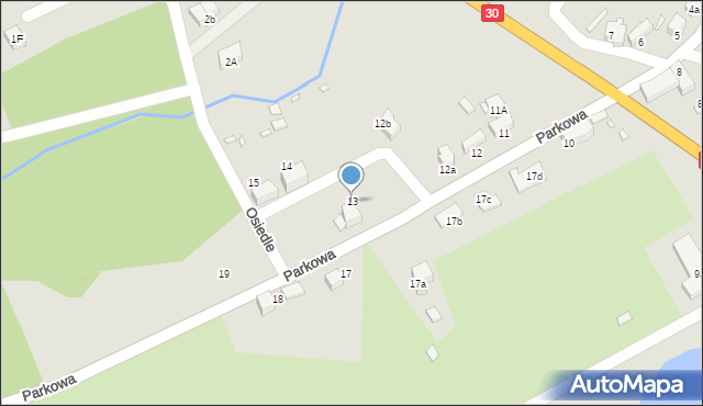 Olszyna, Parkowa, 13, mapa Olszyna