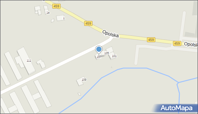 Opole, Partyzancka, 107, mapa Opola
