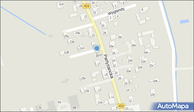 Opole, Partyzancka, 19, mapa Opola