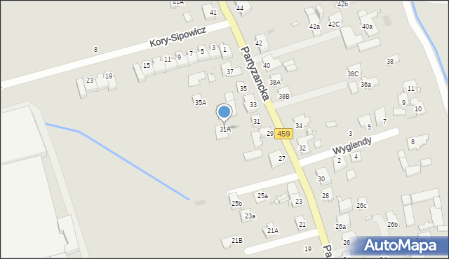 Opole, Partyzancka, 31A, mapa Opola