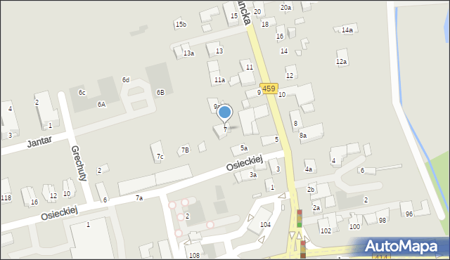 Opole, Partyzancka, 7, mapa Opola