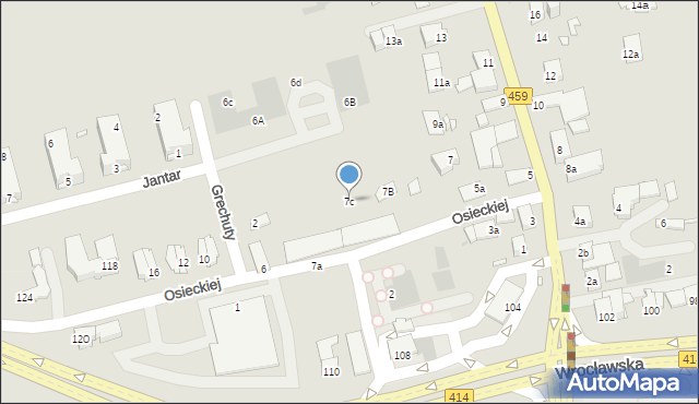 Opole, Partyzancka, 7c, mapa Opola