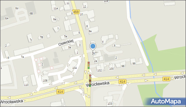 Opole, Partyzancka, 2b, mapa Opola