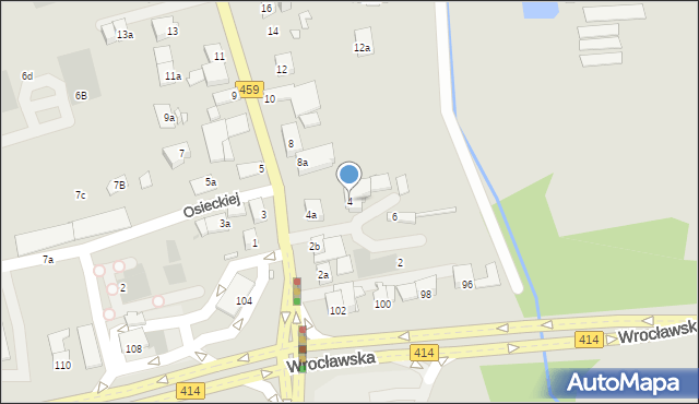 Opole, Partyzancka, 4, mapa Opola