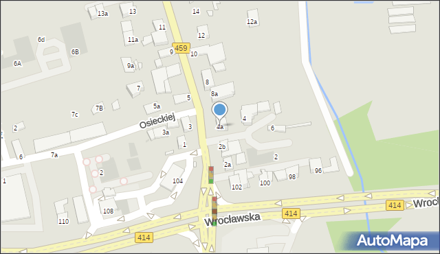 Opole, Partyzancka, 4a, mapa Opola