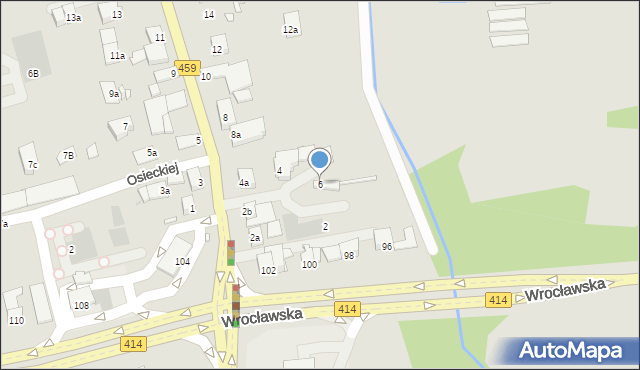 Opole, Partyzancka, 6, mapa Opola