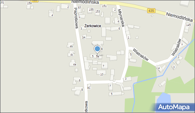 Opole, Paprotkowa, 5a, mapa Opola