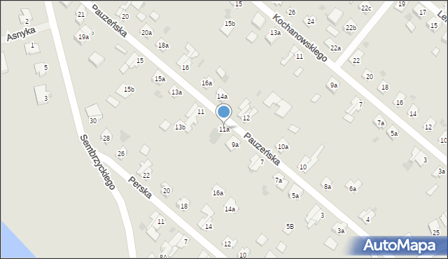 Ostróda, Pauzeńska, 11a, mapa Ostróda