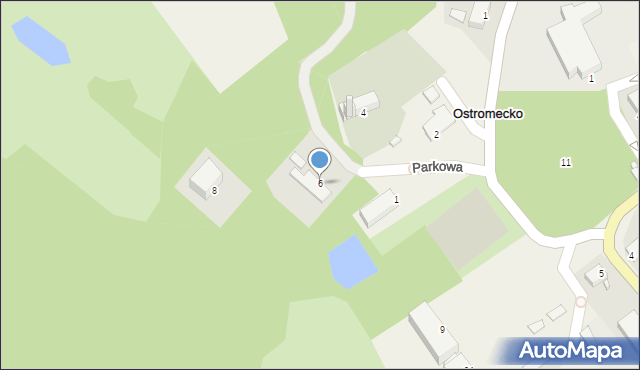 Ostromecko, Parkowa, 6, mapa Ostromecko