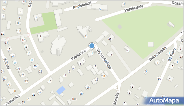 Ostrów Mazowiecka, Pasterska, 1, mapa Ostrów Mazowiecka