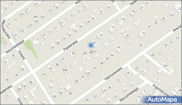 Ostrów Mazowiecka, Pasterska, 49, mapa Ostrów Mazowiecka