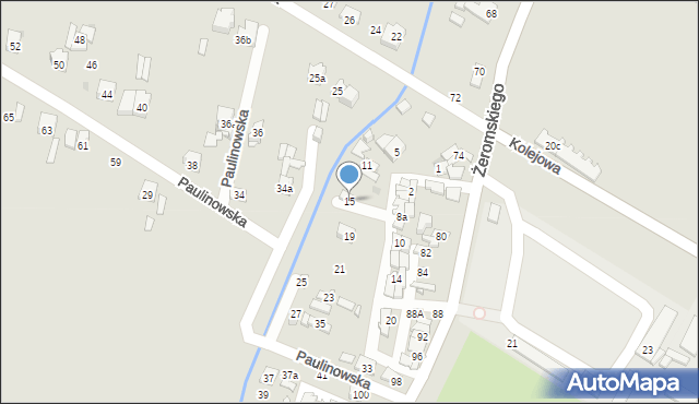 Ostrowiec Świętokrzyski, Paulinowska, 15, mapa Ostrowiec Świętokrzyski