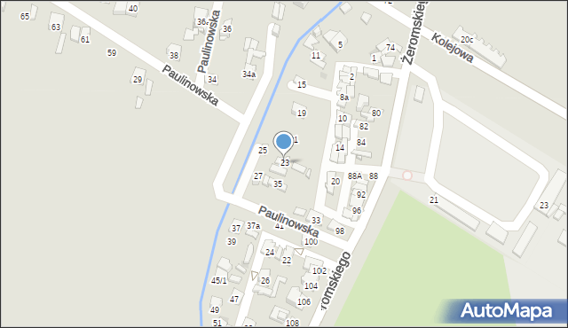 Ostrowiec Świętokrzyski, Paulinowska, 23, mapa Ostrowiec Świętokrzyski