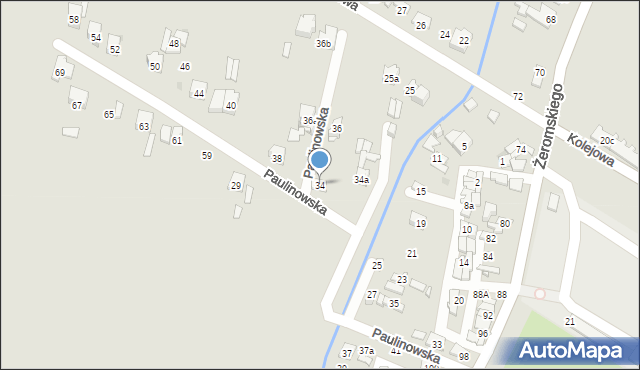 Ostrowiec Świętokrzyski, Paulinowska, 34, mapa Ostrowiec Świętokrzyski