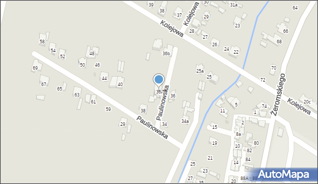 Ostrowiec Świętokrzyski, Paulinowska, 36a, mapa Ostrowiec Świętokrzyski