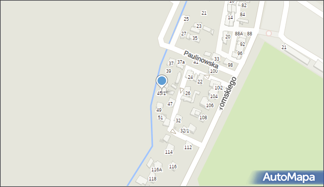 Ostrowiec Świętokrzyski, Paulinowska, 45/1, mapa Ostrowiec Świętokrzyski