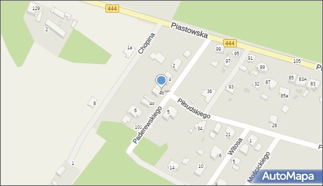 Ostrzeszów, Paderewskiego Ignacego Jana, 4b, mapa Ostrzeszów