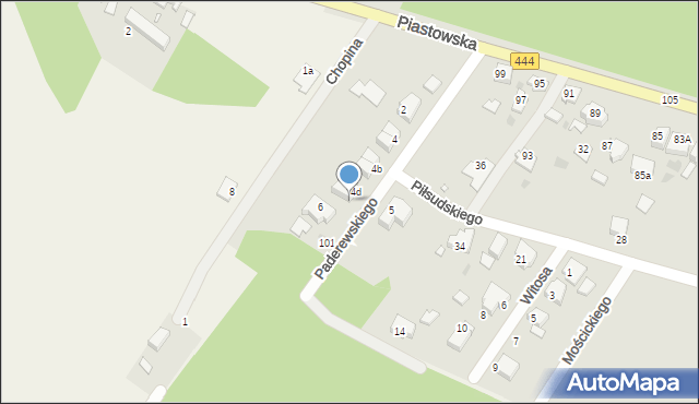 Ostrzeszów, Paderewskiego Ignacego Jana, 4e, mapa Ostrzeszów