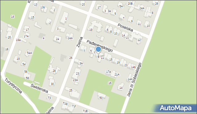 Otwock, Paderewskiego Ignacego Jana, 9, mapa Otwock