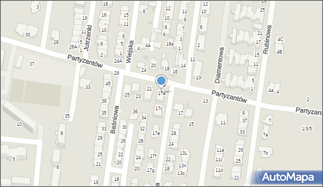 Ożarów Mazowiecki, Partyzantów, 17a, mapa Ożarów Mazowiecki
