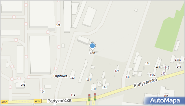 Pabianice, Partyzancka, 110a, mapa Pabianic