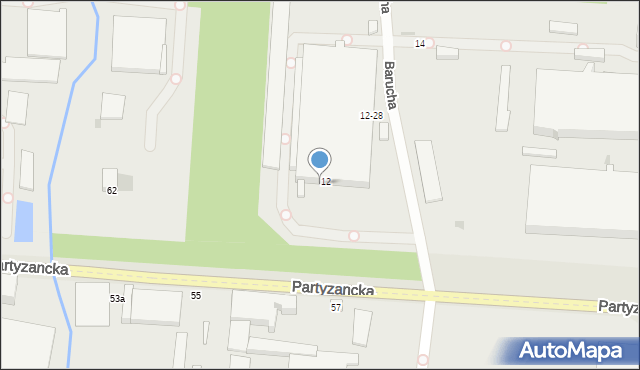 Pabianice, Partyzancka, 66/67, mapa Pabianic