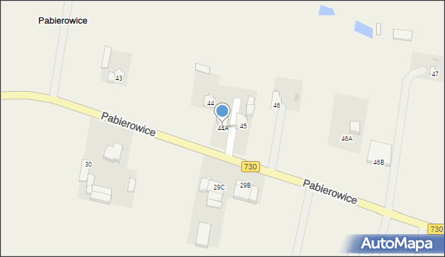 Pabierowice, Pabierowice, 44A, mapa Pabierowice