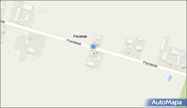 Pacanowice, Pardelak, 9, mapa Pacanowice