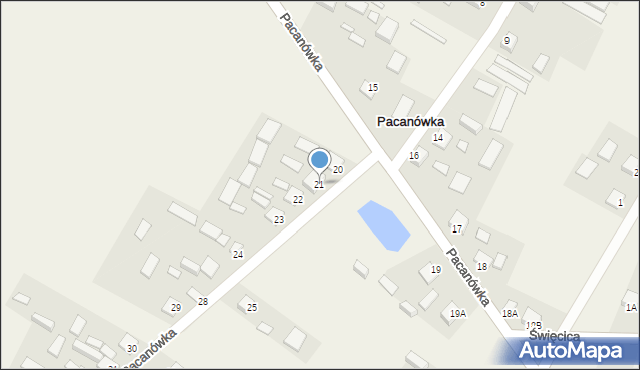 Pacanówka, Pacanówka, 21, mapa Pacanówka