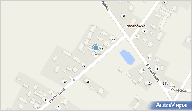 Pacanówka, Pacanówka, 23, mapa Pacanówka