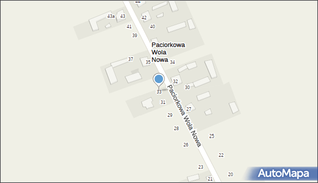 Paciorkowa Wola Nowa, Paciorkowa Wola Nowa, 33, mapa Paciorkowa Wola Nowa