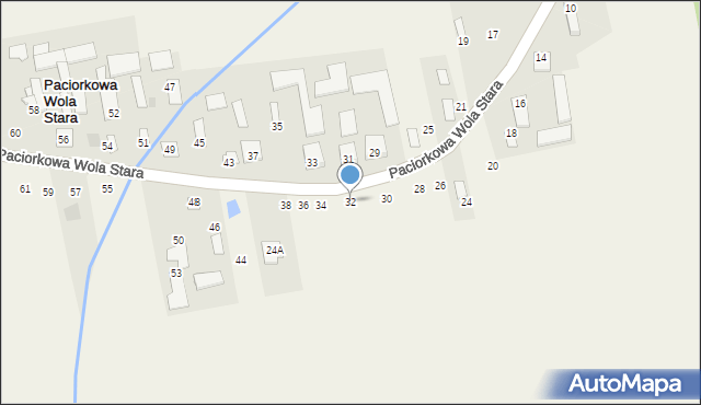 Paciorkowa Wola Stara, Paciorkowa Wola Stara, 32, mapa Paciorkowa Wola Stara