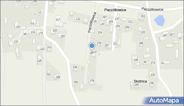 Paczółtowice, Paczółtowice, 287, mapa Paczółtowice