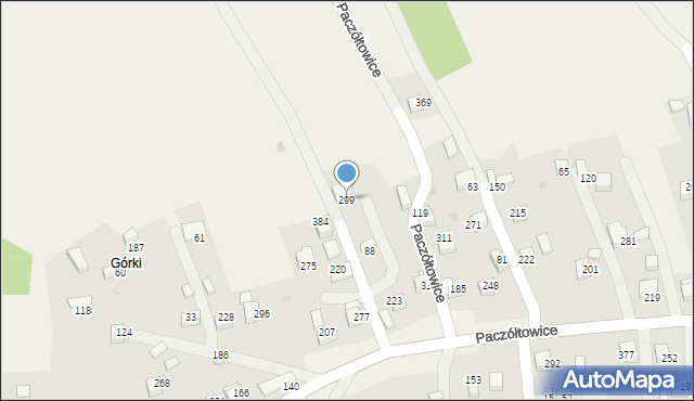 Paczółtowice, Paczółtowice, 299, mapa Paczółtowice
